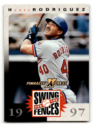 Original gloss 1997 Pinnacle XPress Swing Henry Rodriguez baseball card NM-MT