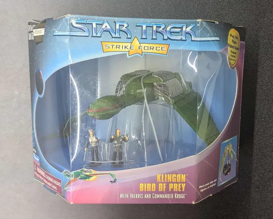Klingon Bird of Prey toy with Valeris and Commander Kruge action figures from Playmates Star Trek