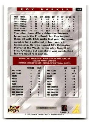1997 Score #168 Roy Barker - Football Card Single