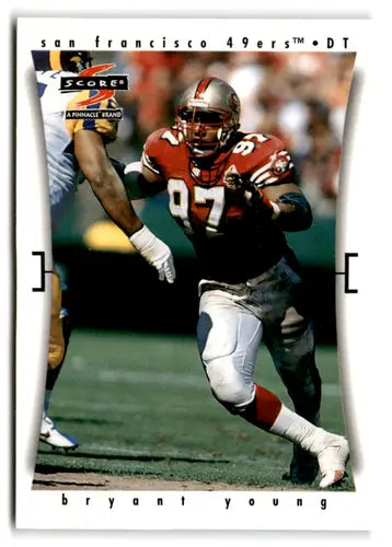 Original gloss Bryant Young football card from 1997 Score #208 mint 49ers NM