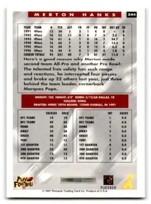 1997 Score #244 Merton Hanks - Football Card Single