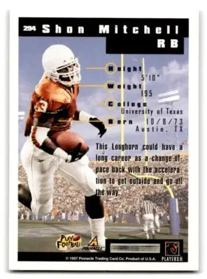 1997 Score #294 Shon Mitchell - Football Card Single