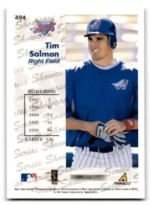 Tim Salmon baseball card from 1997 Score Salmon Showcase Series display