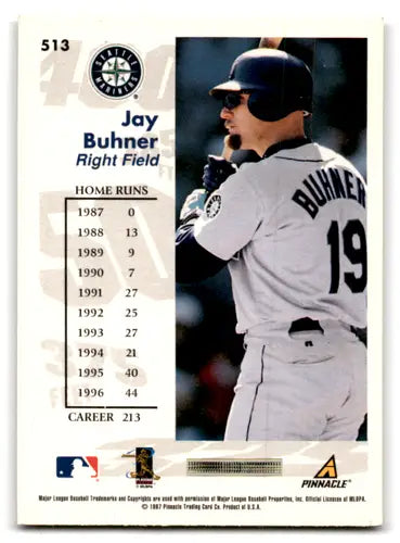 Jay Buhner baseball card from 1997 Score with original gloss and excellent Mariners condition