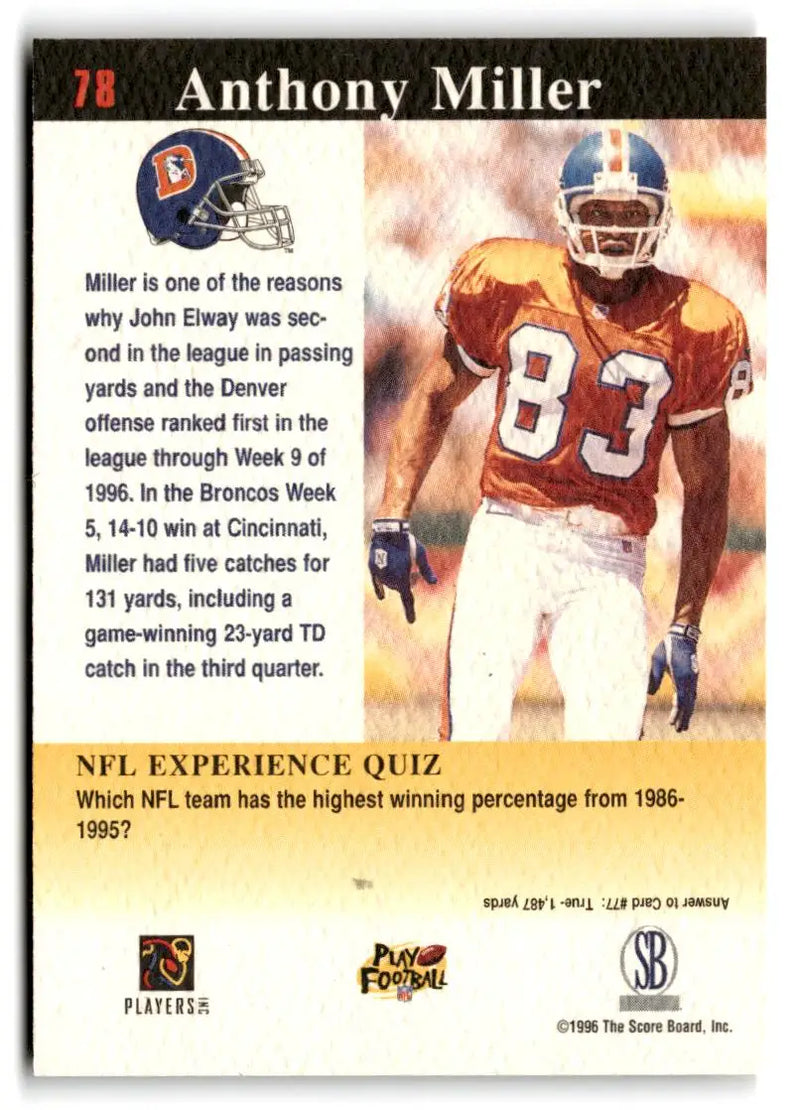1997 Score Board NFL Experience #78 Anthony Miller - Football Card Single
