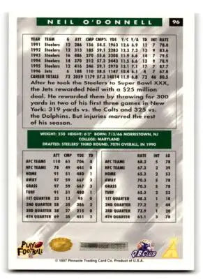 1997 Score Hobby Reserve #96 Neil O’Donnell - Football Card Single