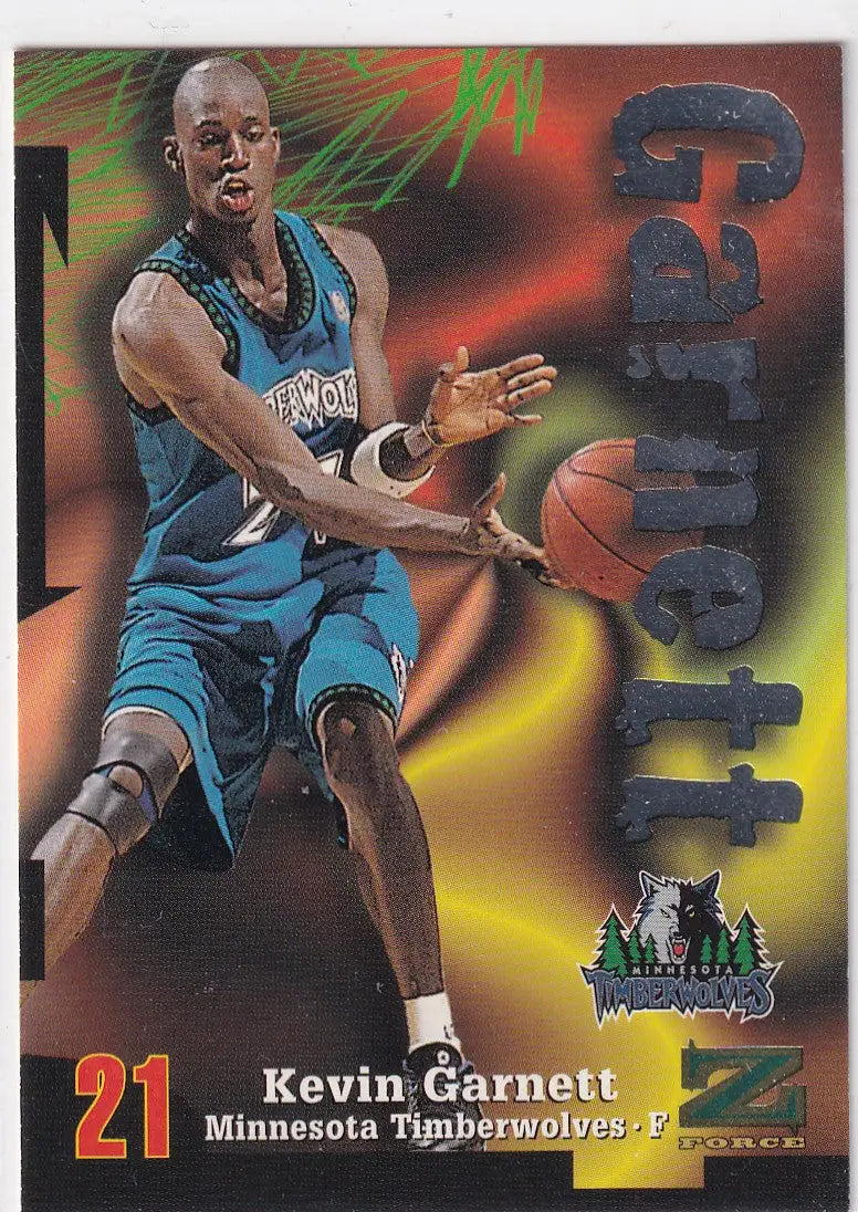 1997 SKYBOX #21 KEVIN GARNETT- MINNESOTA TIMBERWOLVES - Basketball Card Single