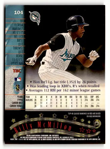 1997 Stadium Club #104 Billy McMillon NM - Baseball Card Single