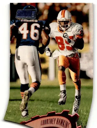 Football card featuring Courtney Hawkins from 1997 Stadium Club Original Gloss collection