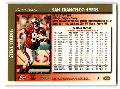 1997 Topps #130 Steve Young NM-MT 49ers ID:67977 - Football Card Single