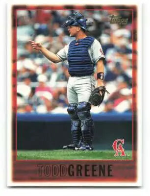 1997 Topps Todd Greene baseball card with original gloss from Angels sports cards