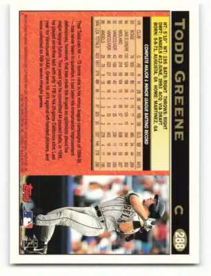 Original gloss 1997 Topps Todd Greene baseball card from simply sandoval sports cards