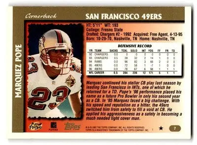 1997 Topps #7 Marquez Pope - Football Card Single