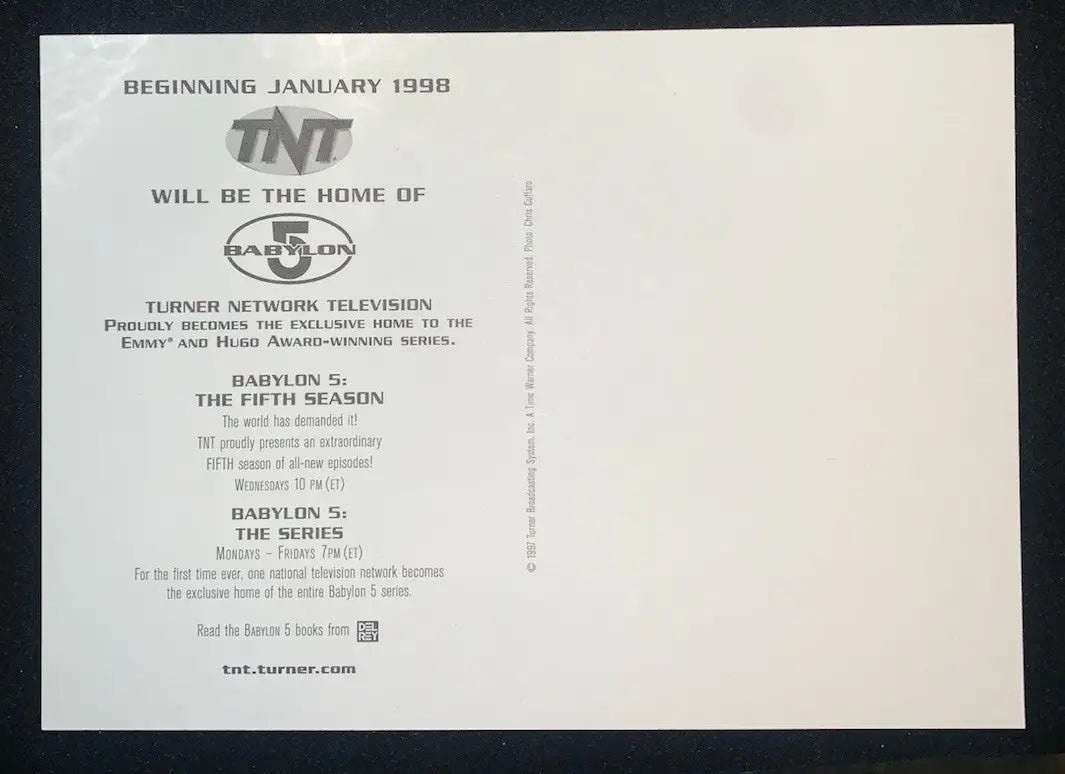 1997 Turner Babylon 5 promo glossy postcard featuring Delenn and Mira Furlan