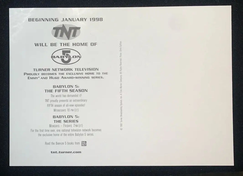 1997 Turner Babylon 5 promo glossy postcard featuring Delenn and Mira Furlan