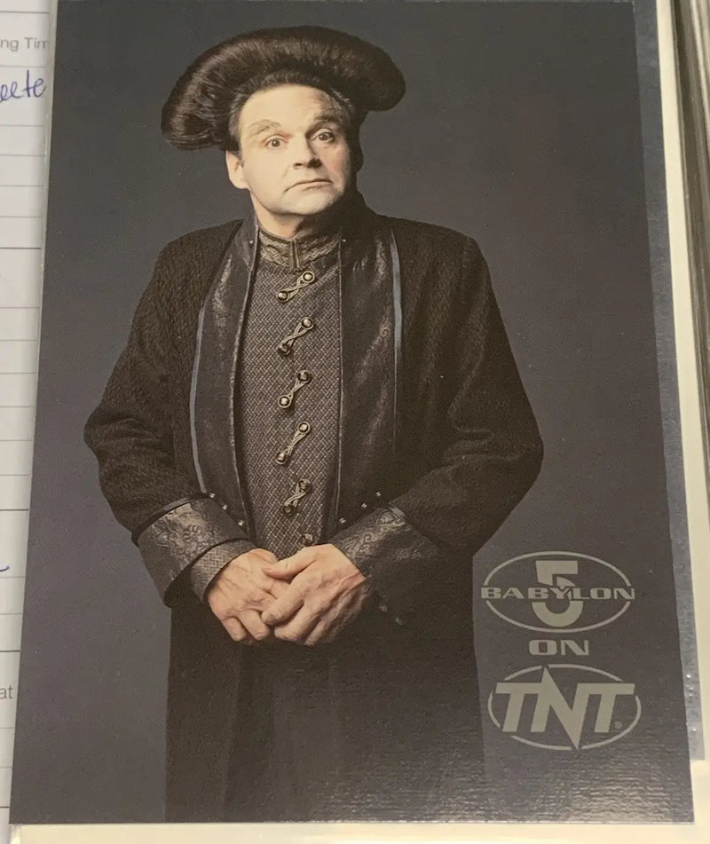 Babylon 5 Londo Mollari promotional card from 1997 Turner Babylon promo glossy postcard