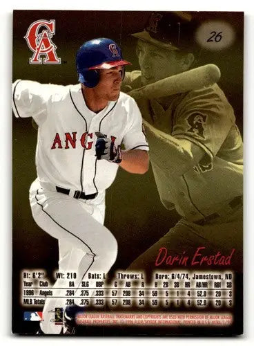Original gloss Darin Erstad California baseball card from 1997 Ultra #26 Erstad California Angels