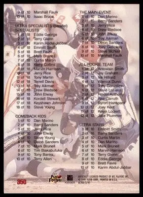 1997 Ultra Checklist: 325- and Inserts 350 - Baseball Card Single