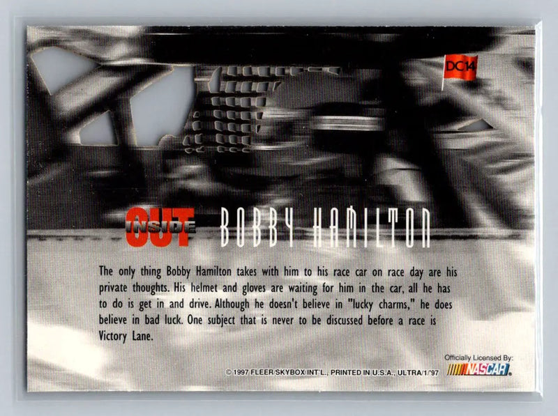 1997 Ultra #DC14 Bobby Hamilton Inside/Out Petty Enterprises - Racing Card Single