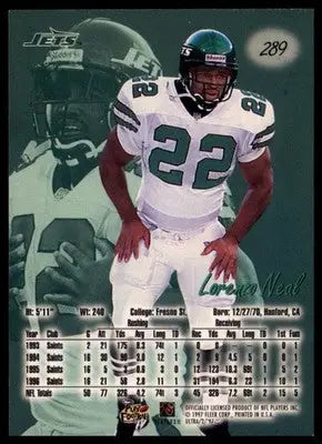 1997 Ultra Lorenzo Neal 289 New York Jets