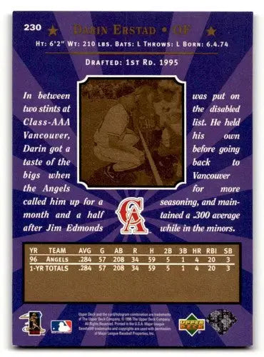 Darin Erstad California Angels baseball card from 1997 Upper Deck series