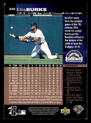 1997 Upper Deck #349 Ellis Burks - Baseball Card Single