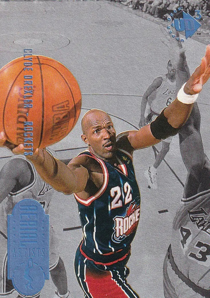 1997 UPPER DECK #59 CLYDE DREXLER- HOUSTON ROCKETS - Basketball Card Single