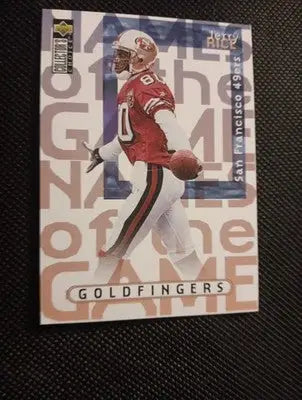 1997 Upper Deck Collector’s Choice - Jerry Rice ’Goldfingers’ #47. NRMT+ - Football Card Single