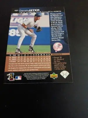 1997 Upper Deck - Ken Griffey Jr’s Hot List Derek Jeter #421. NY Yankees. NRMT+