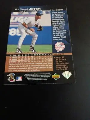 1997 Upper Deck - Ken Griffey Jr’s Hot List Derek Jeter #421. NY Yankees. NRMT+