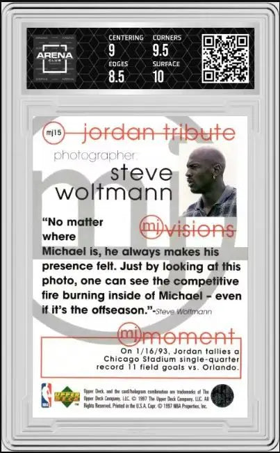 1997 Upper Deck Michael Jordan Tribute Michael Jordan #MJ15 AC 9 - Basketball Card Single