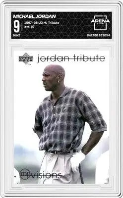 Graded Michael Jordan Tribute trading card from 1997 Upper Deck Michael Jordan collection