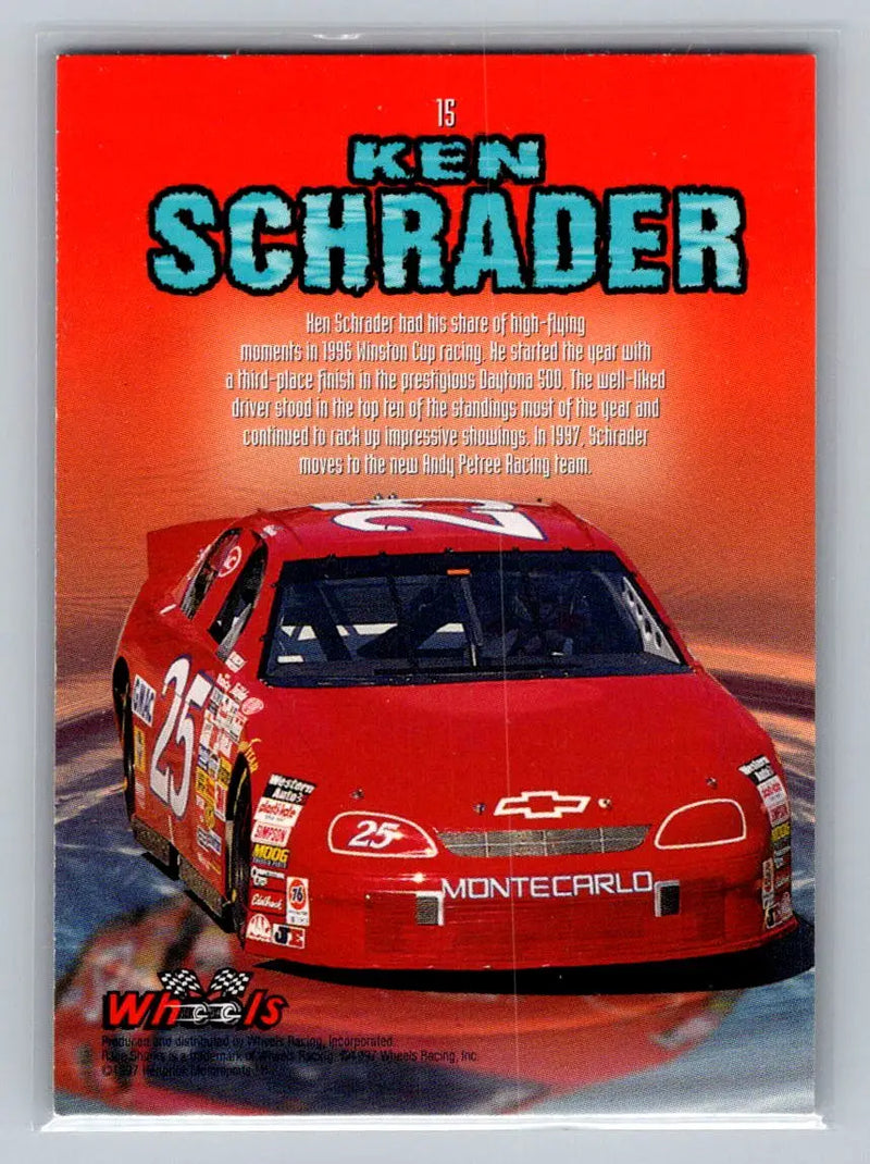 1997 Wheels Race Sharks #15 Ken Schrader Hendrick Motorsports - Racing Card Single
