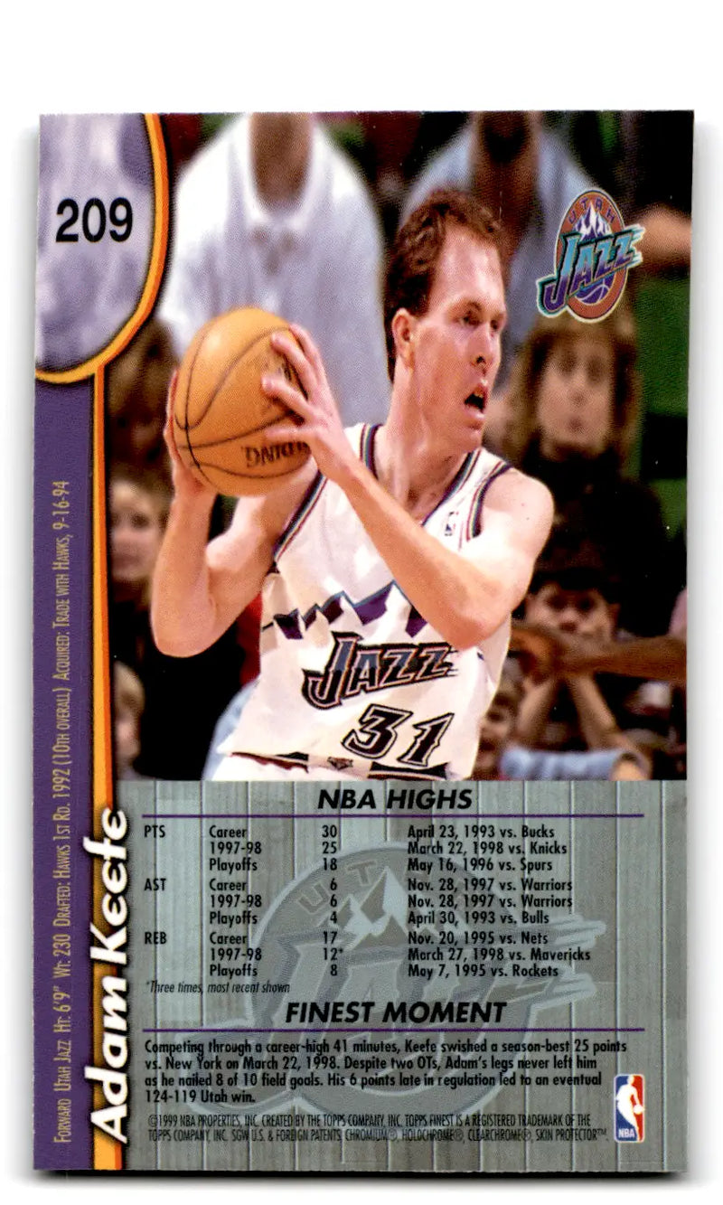 1998-99 Finest Adam Keefe #209 with protector - Basketball Card Single