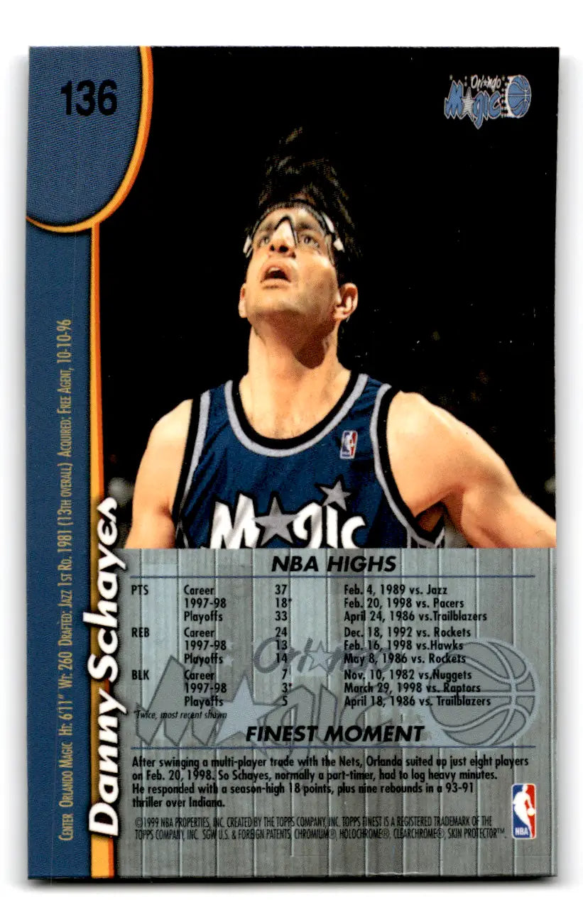 1998-99 Finest Danny Schayer #136 with protector - Other