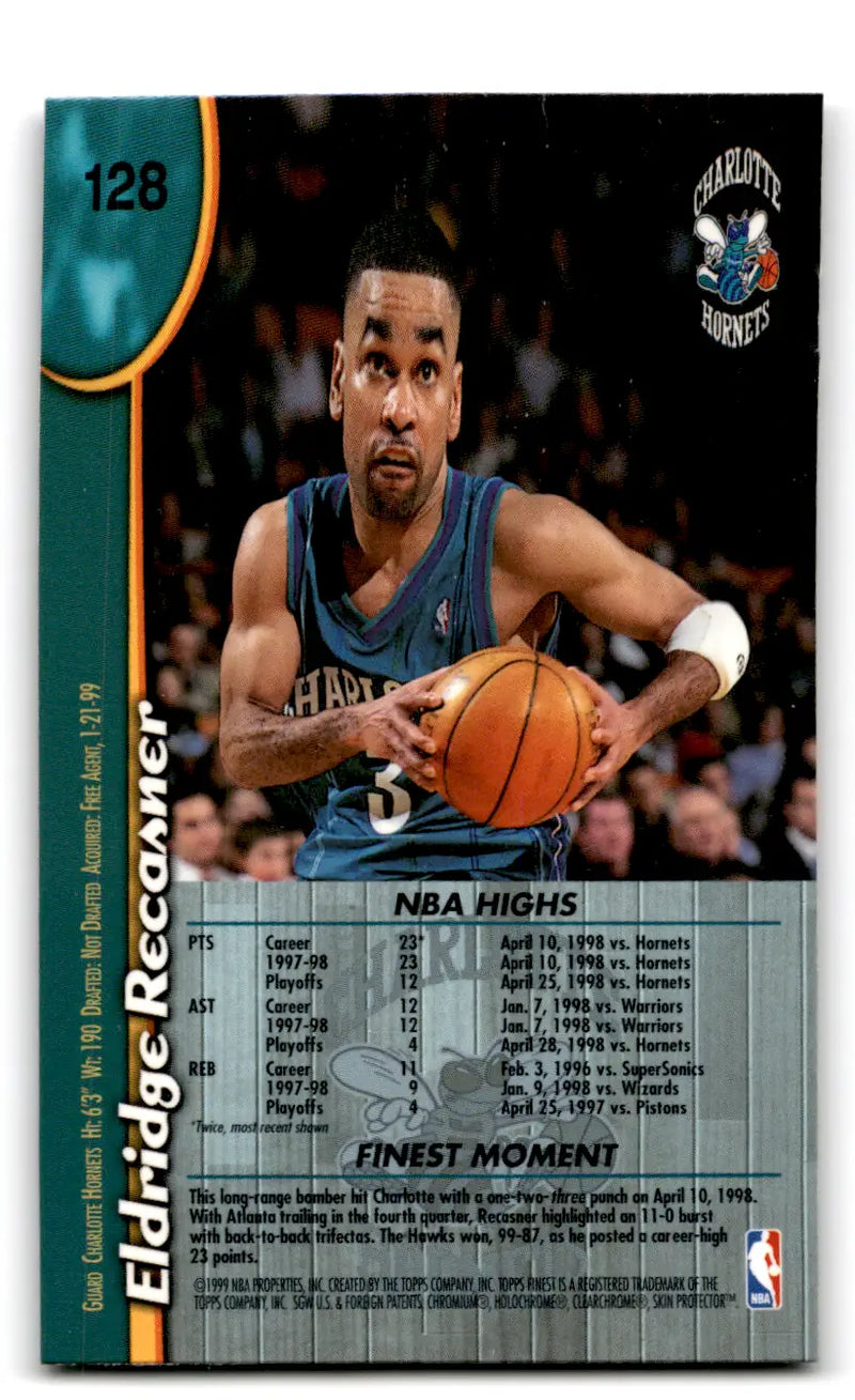 1998-99 Finest Eldridge Recasner #128 with protector - Basketball Card Single