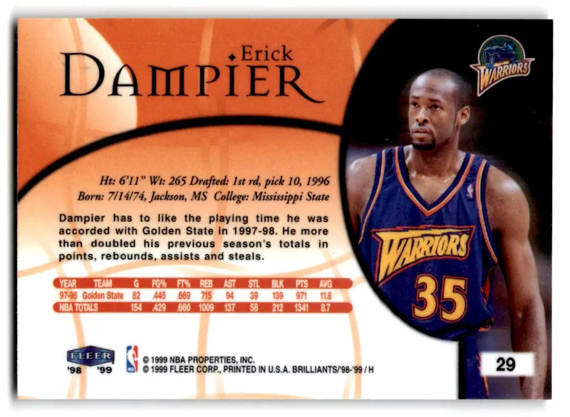 1998-99 Fleer Brilliants #29 Erick Dampier - Basketball Card Single