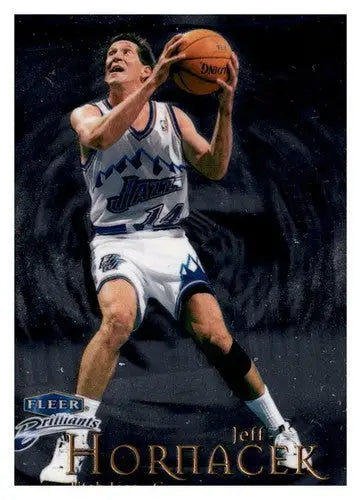 Original gloss Fleer Brilliants Jeff Hornacek basketball card from 1998-99 Jazz collection