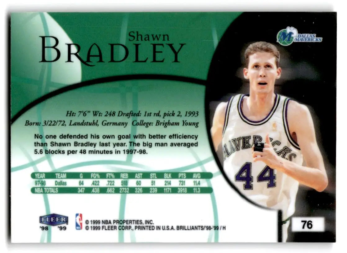 1998-99 Fleer Brilliants #76B Shawn Bradley - Basketball Card Single