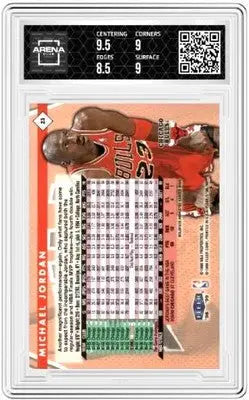 Graded Fleer Tradition Michael Jordan basketball card in protective slab for collection