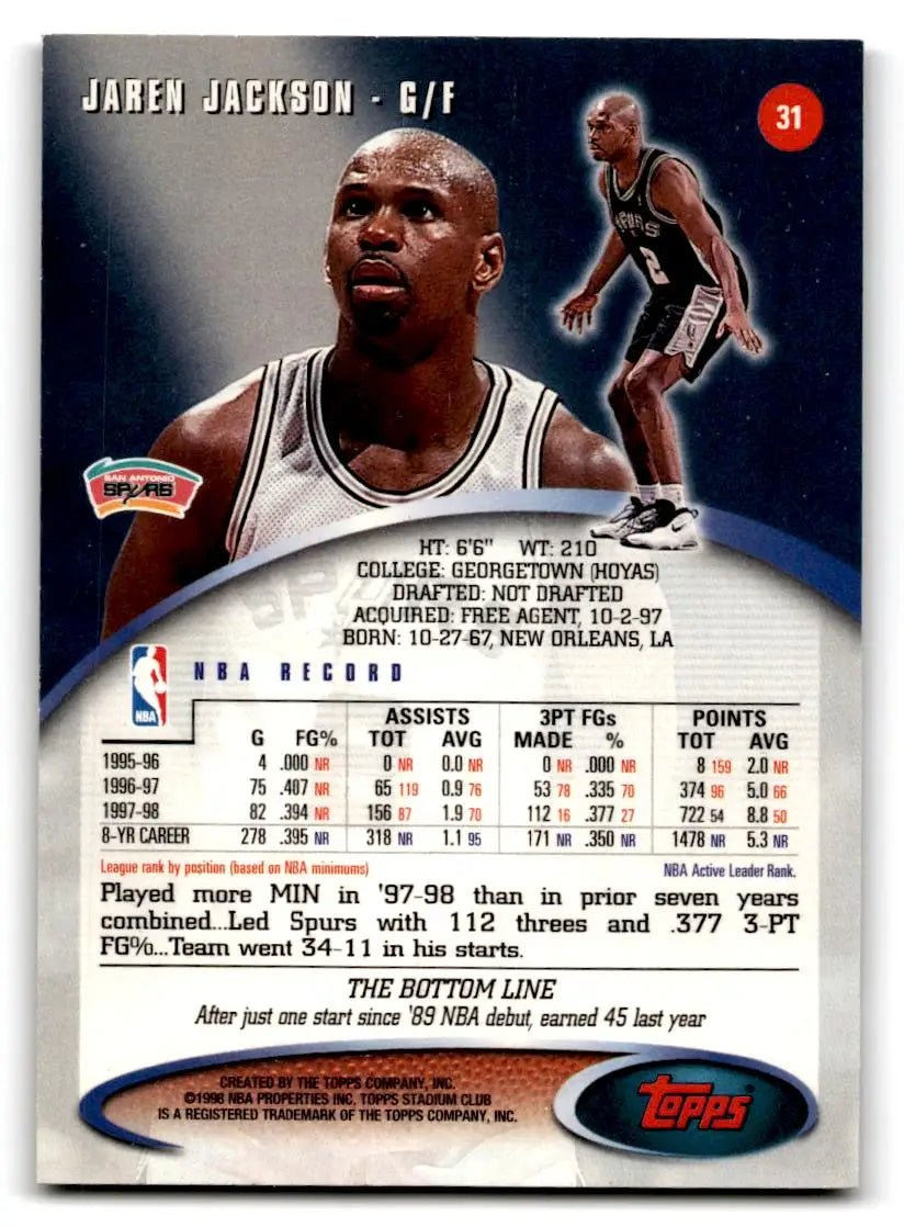 1998-99 Stadium Club #31 Jaren Jackson - Basketball Card Single
