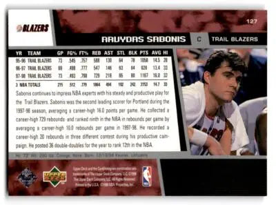 1998-99 Upper Deck #127 Arvydas Sabonis - Basketball Card Single