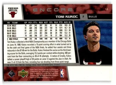 1998-99 Upper Deck Encore #11 Toni Kukoc - Basketball Card Single