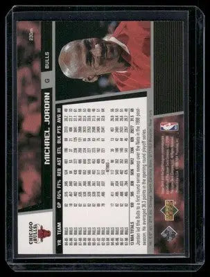 1998-99 Upper Deck Michael Jordan basketball trading card featuring Michael Jordan