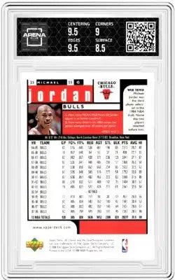 Graded 1998-99 Upper Deck UD Choice Preview Michael Jordan basketball card featuring high grades