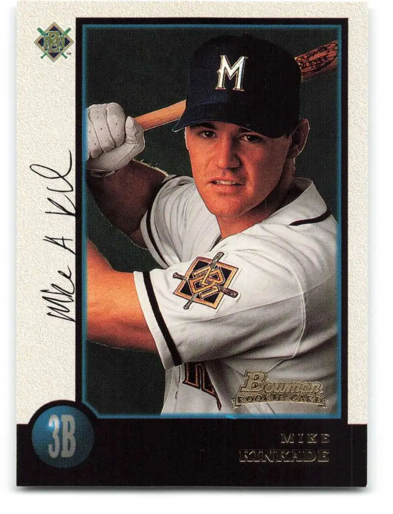 1998 Bowman #137 Mike Kinkade EX Excellent RC Rookie Milwaukee Brewers Baseball Card - Baseball Card Single