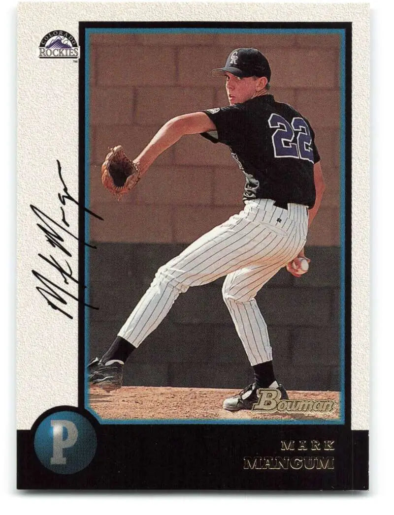 1998 Bowman #139 Mark Mangum EX Excellent Colorado Rockies Baseball Card - Baseball Card Single