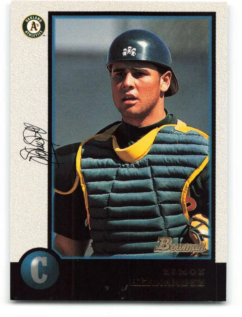 1998 Bowman #155 Ramon Hernandez EX Excellent Oakland Athletics Baseball Card - Baseball Card Single