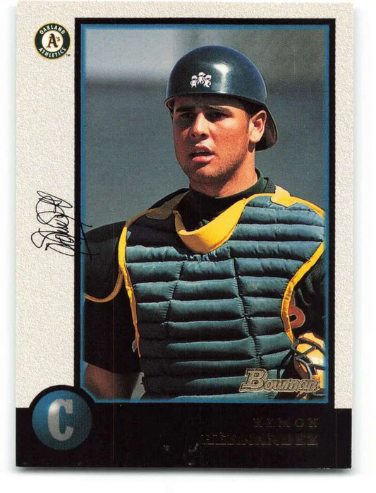 1998 Bowman #155 Ramon Hernandez EX Excellent Oakland Athletics Baseball Card - Baseball Card Single