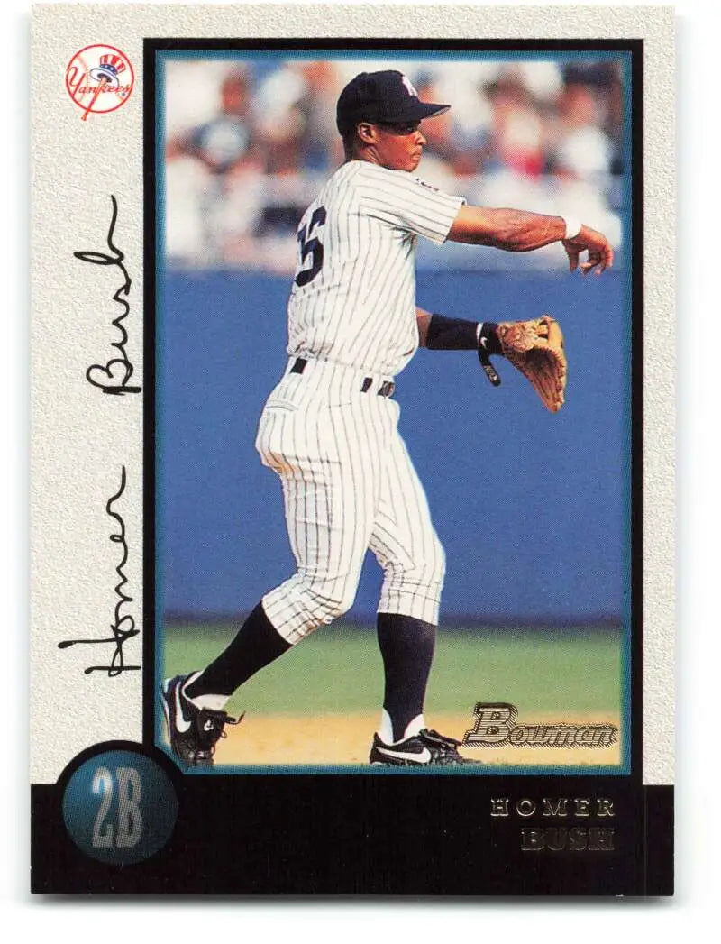 1998 Bowman #166 Homer Bush EX Excellent New York Yankees Baseball Card - Baseball Card Single